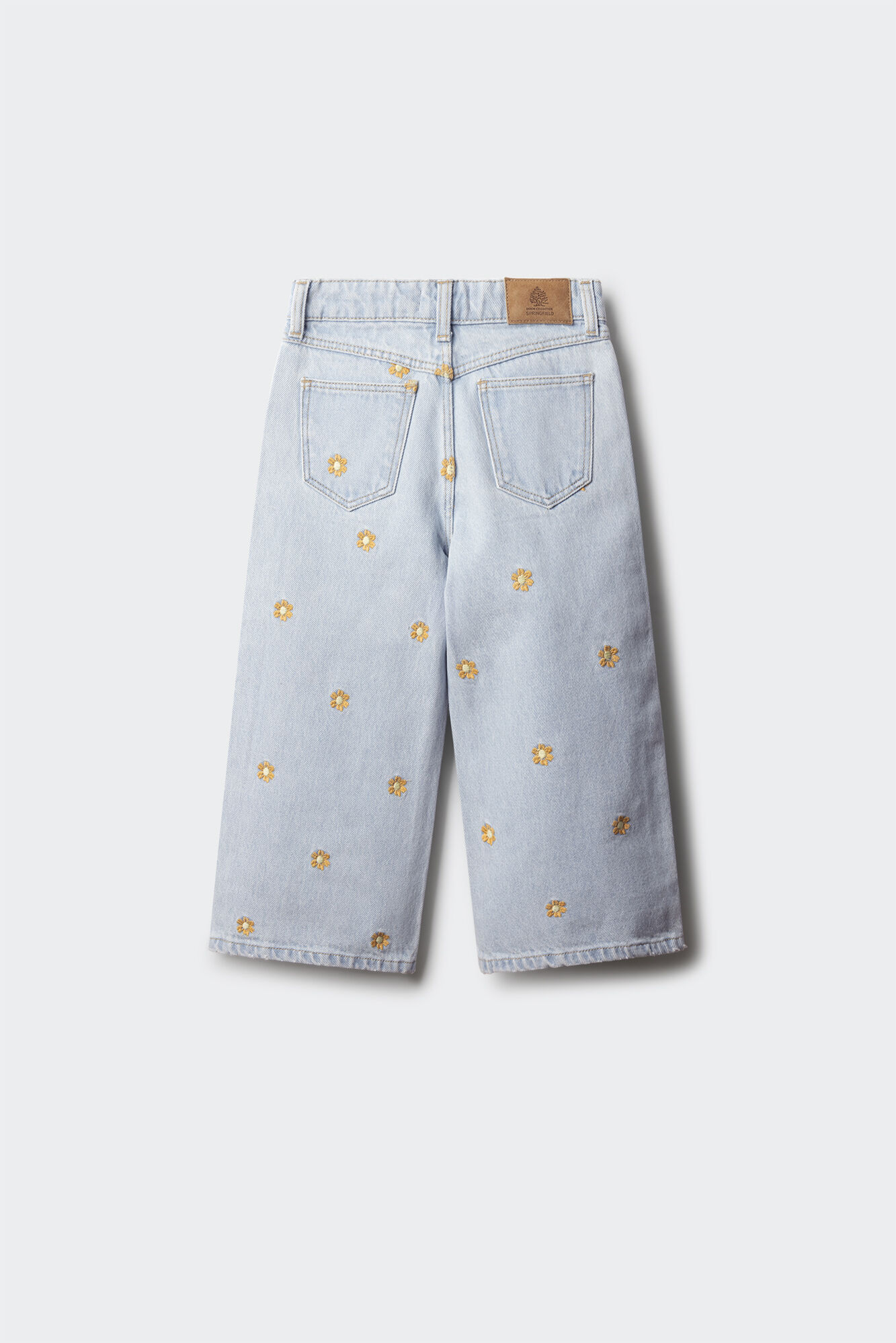 Springfield Kids Pantalon denim bordado flores ni&ntilde;a