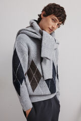 Springfield Jersey elegante con estampado de diamantes azul