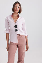 Springfield Camisa oxford semi abierta rosa