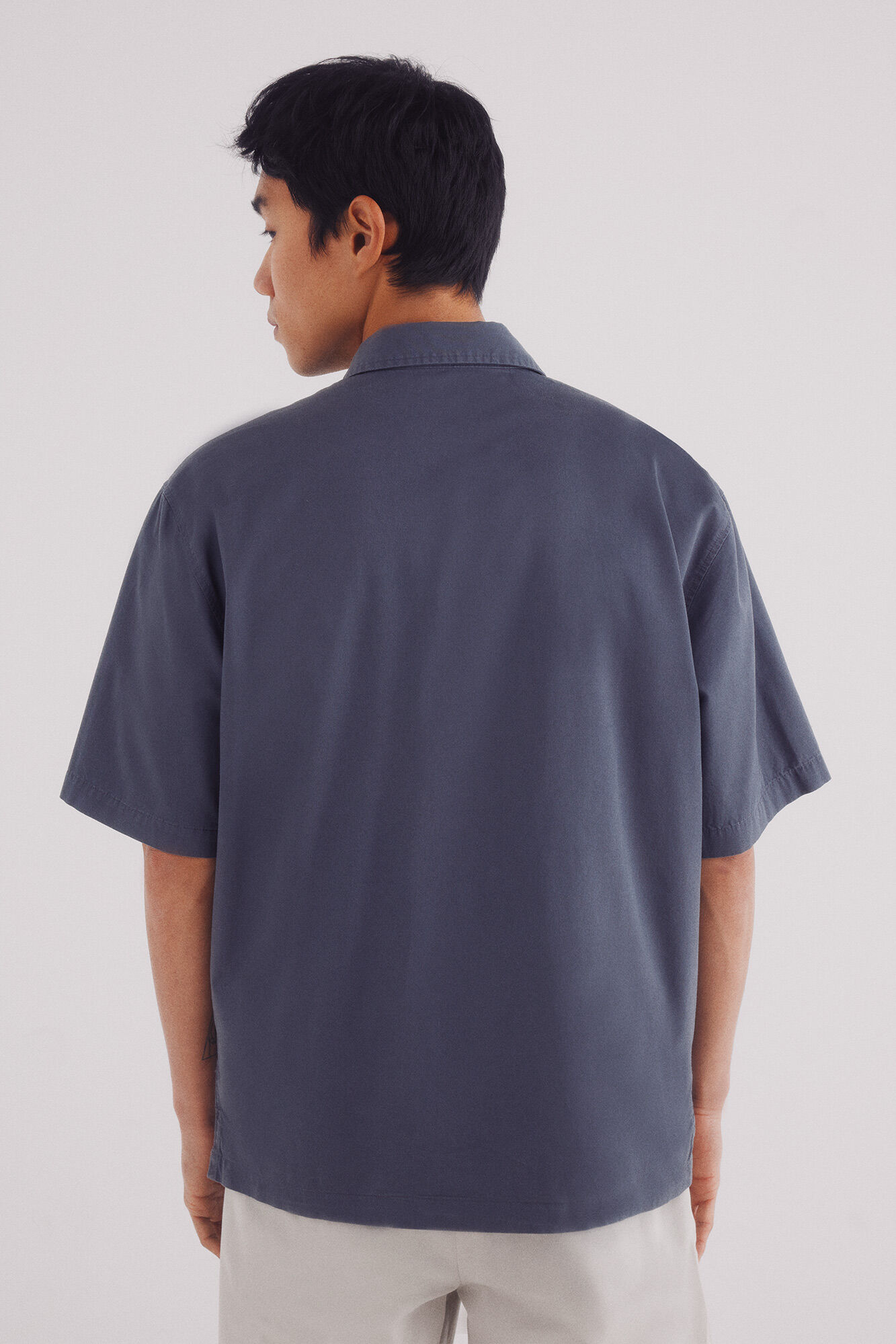 Springfield Camisa manga corta tencel azul