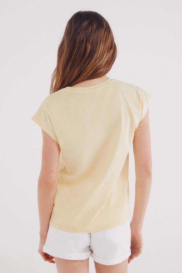 Springfield Playera hombros crochet amarillo