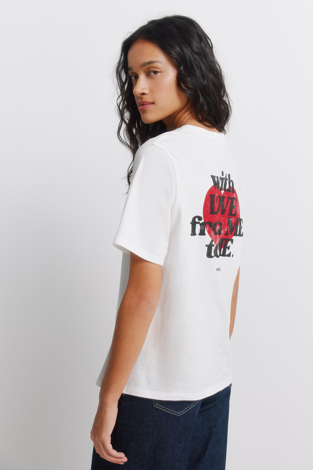 Springfield Playera manga corta 'Love' beige