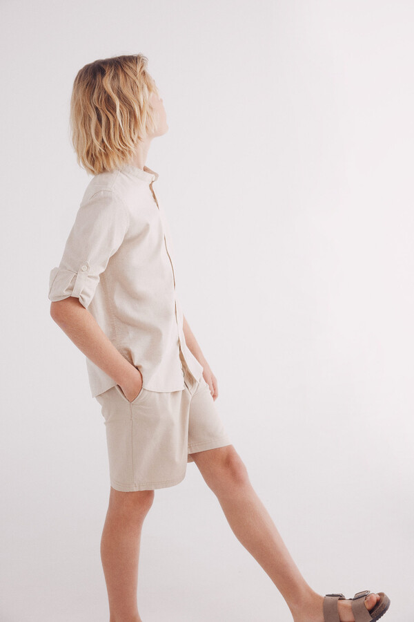 Springfield Kids Bermudas estructura cuadrille niño beige