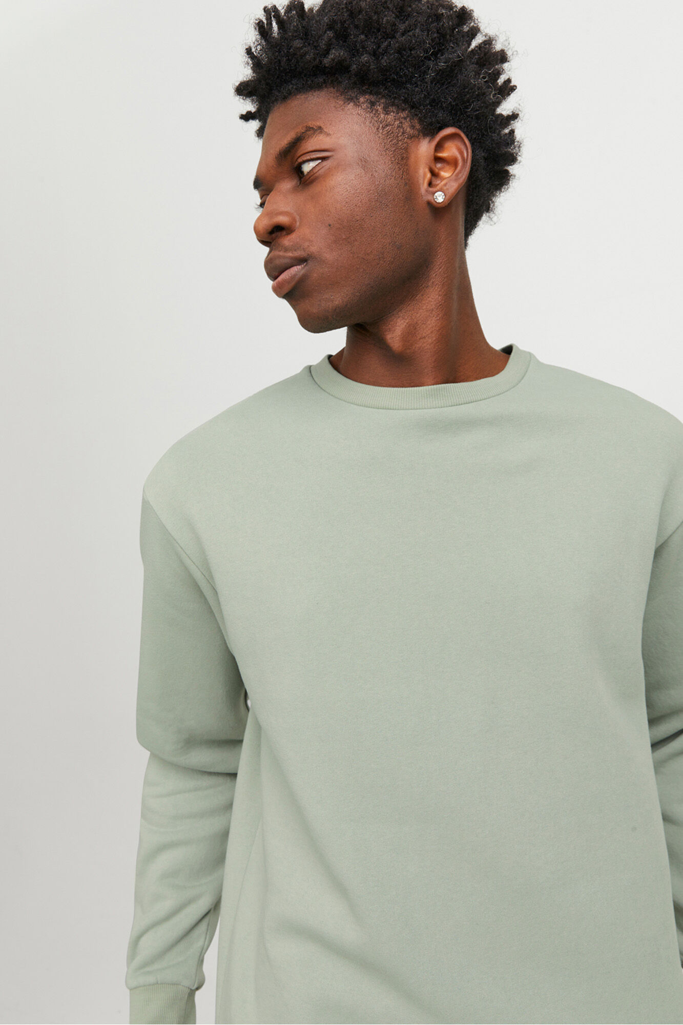 Jack & Jones Sudadera b&aacute;sica de cuello redondo verde