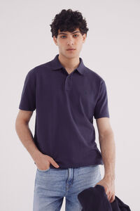 Springfield Polo piqué fantasía color regular fit azul