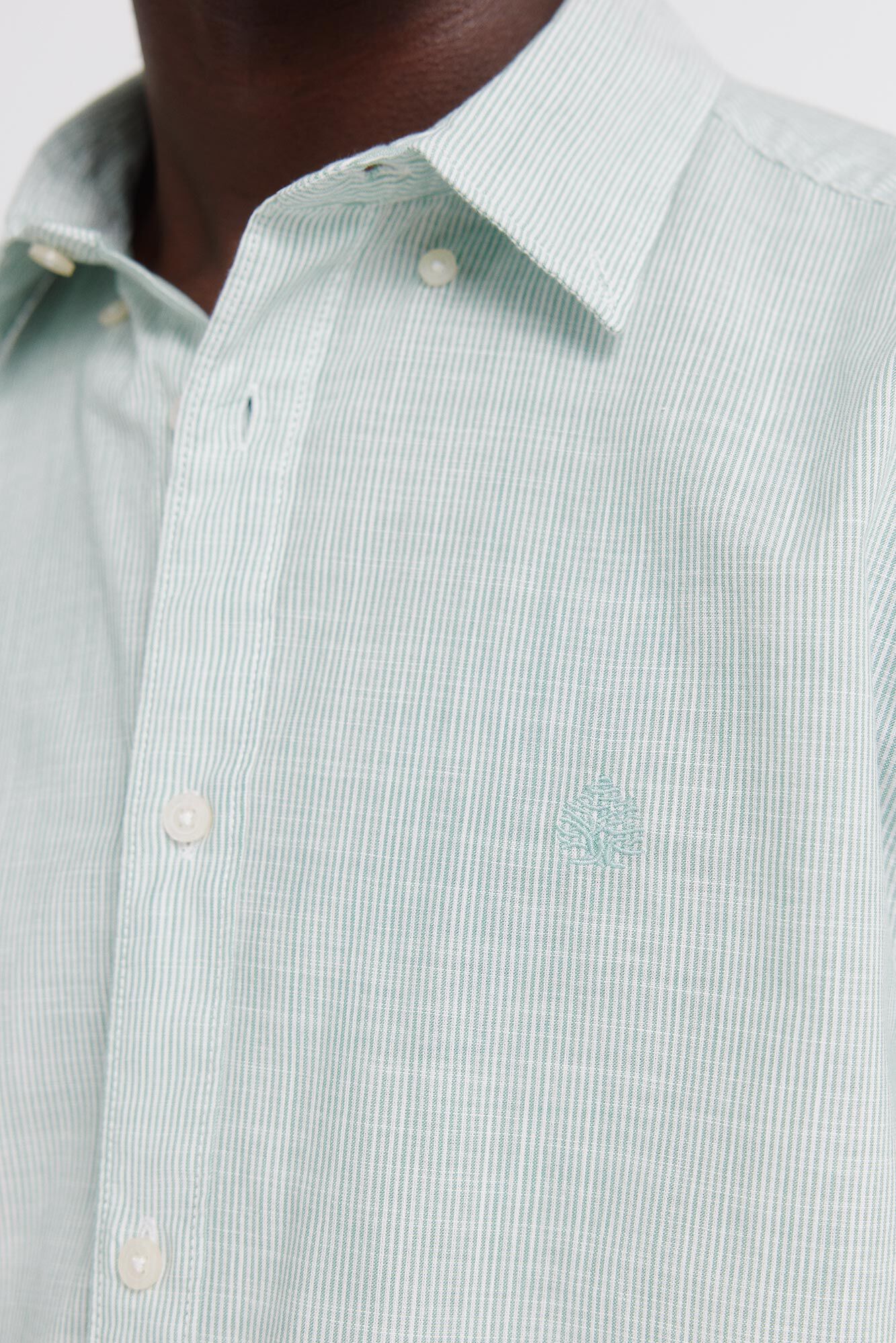 Springfield Camisa ligera de micro rayas verde