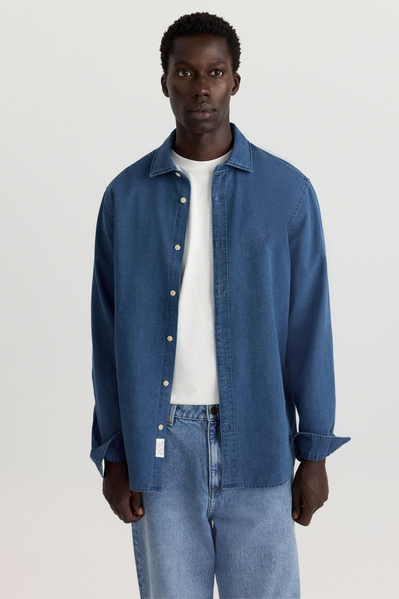 Springfield Camisa oxford de mezclilla azulado