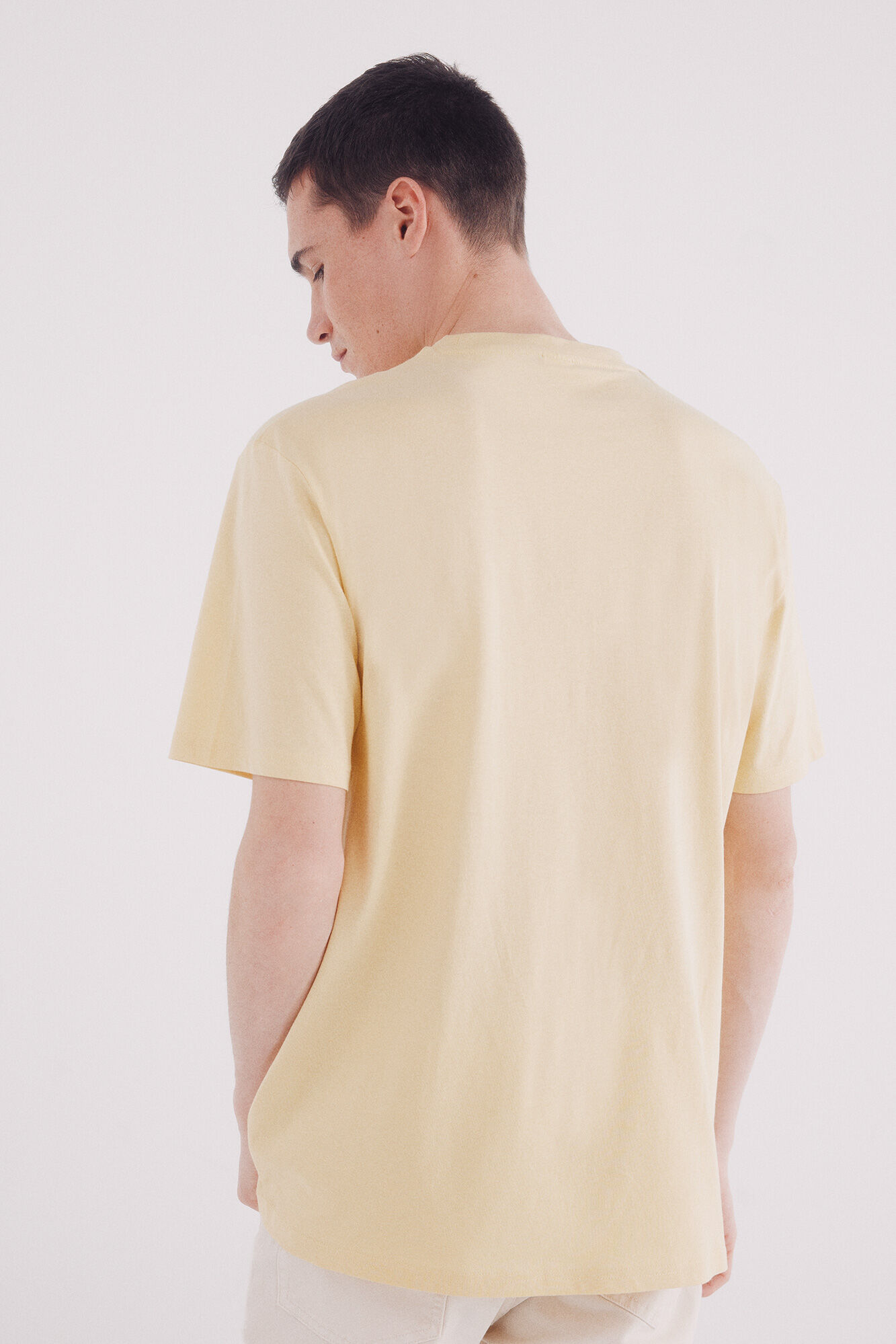 Springfield Playera b&aacute;sica cuello redondo amarillo