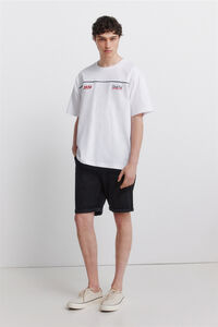 Springfield Bermuda de mezclilla b&aacute;sica slim fit negra