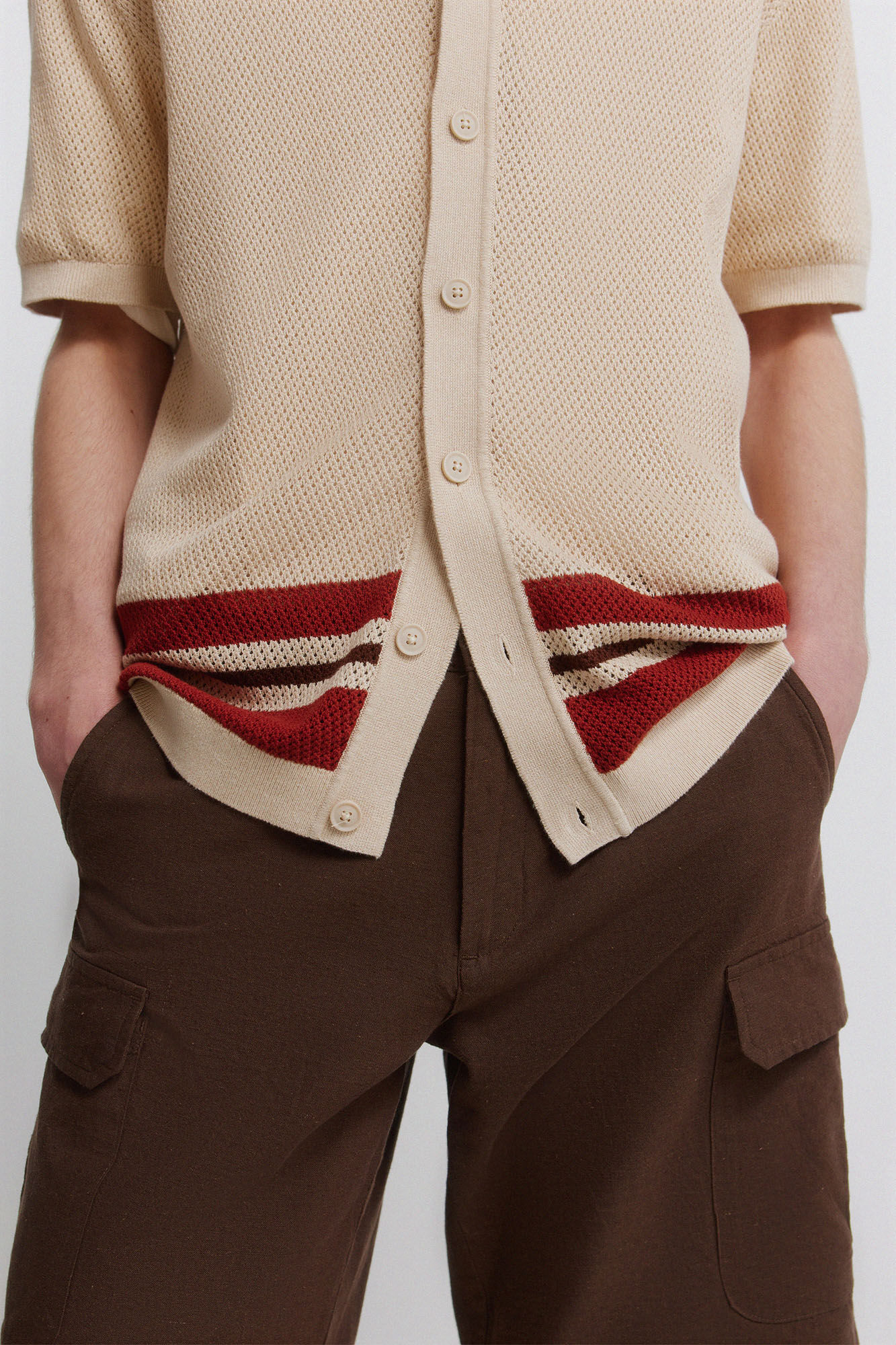 Springfield C&aacute;rdigan con estructura de rayas posicionales