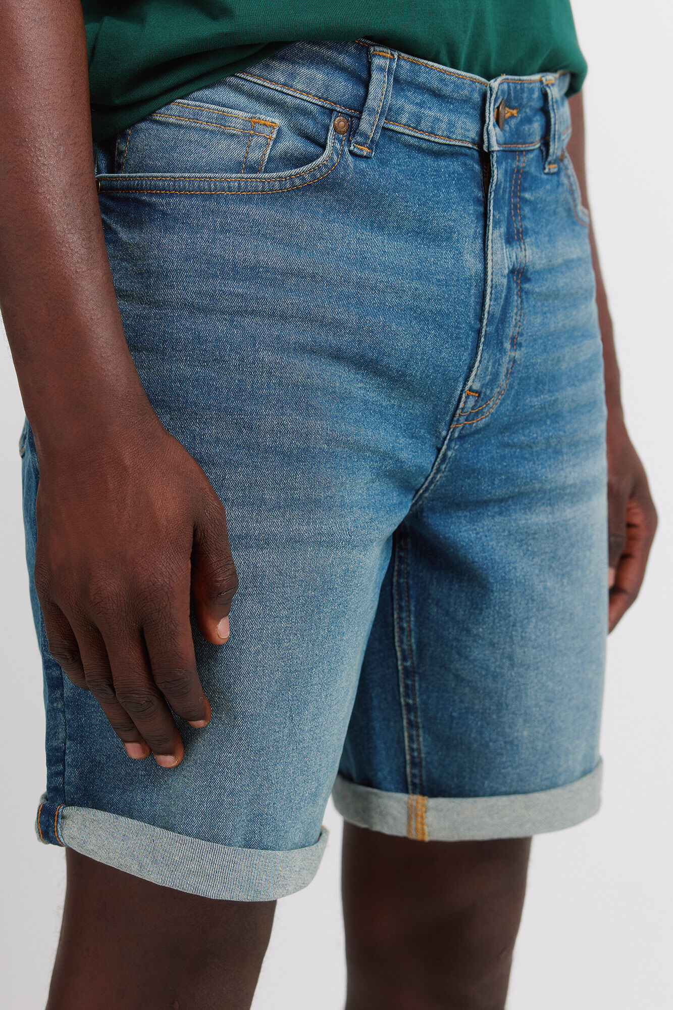 Springfield Bermudas ligeras slim fit de mezclilla azul