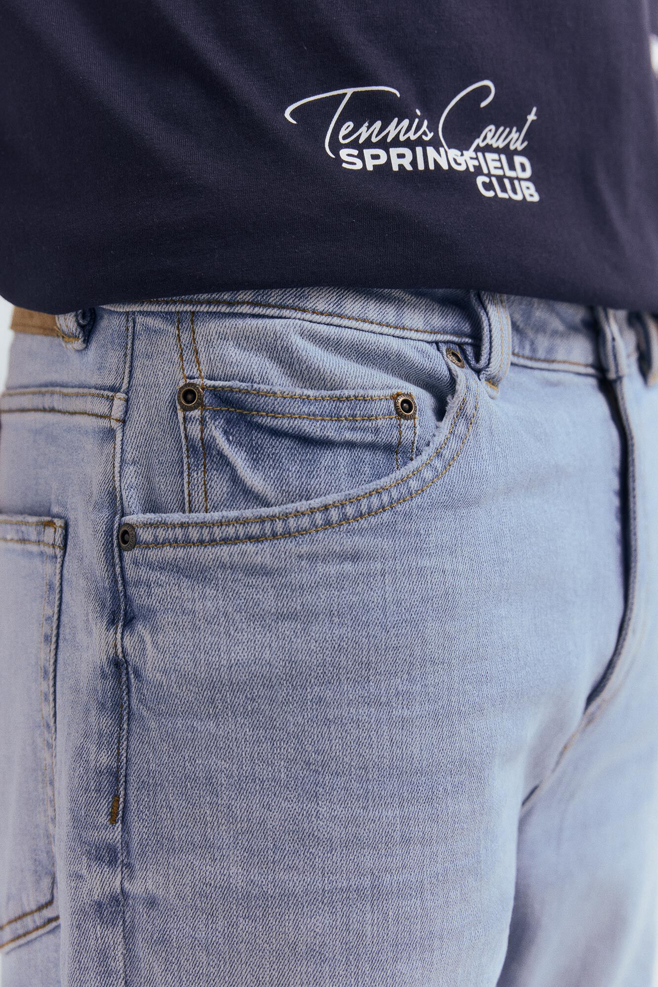 Springfield Vaquero lavado claro straight fit azul indigo