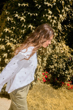 Springfield Blusa bordados lace estampado