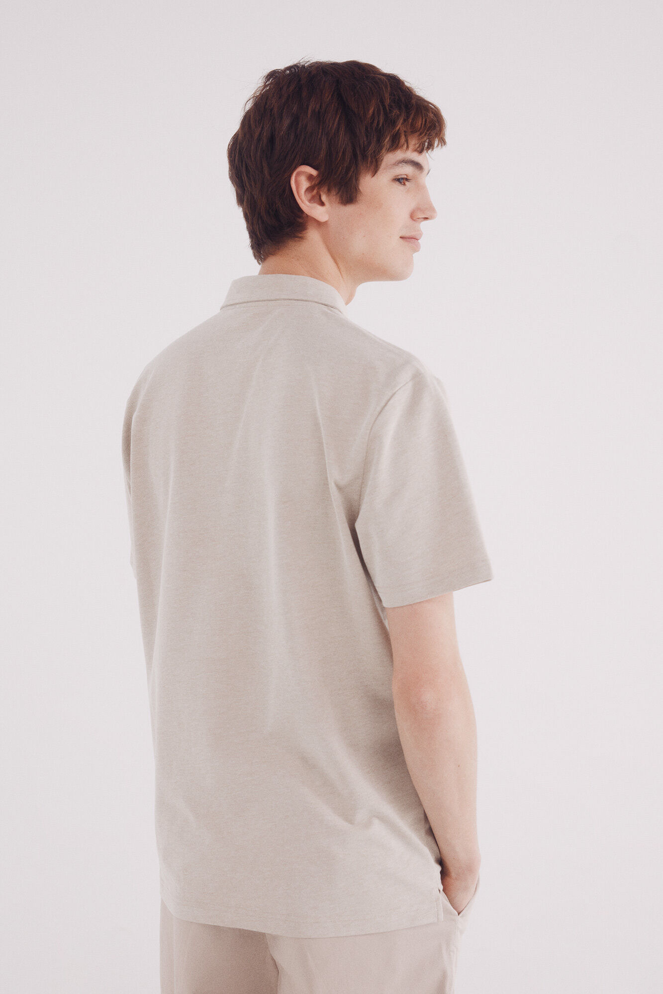 Springfield Polo piqu&eacute; estructura bicolor regular fit beige