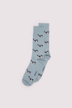 Springfield Calcetín jacquard orcas azul