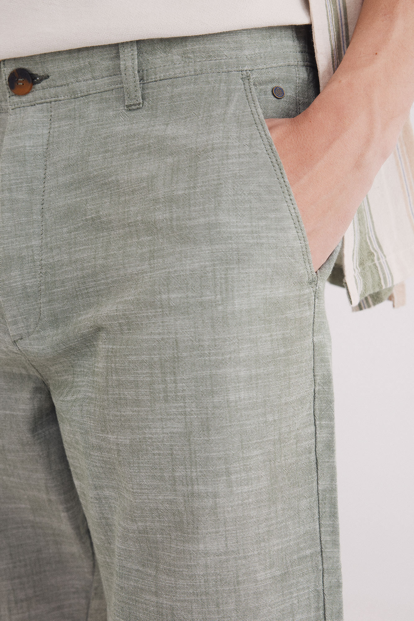 Springfield Bermuda chambray comfort slim fit verde