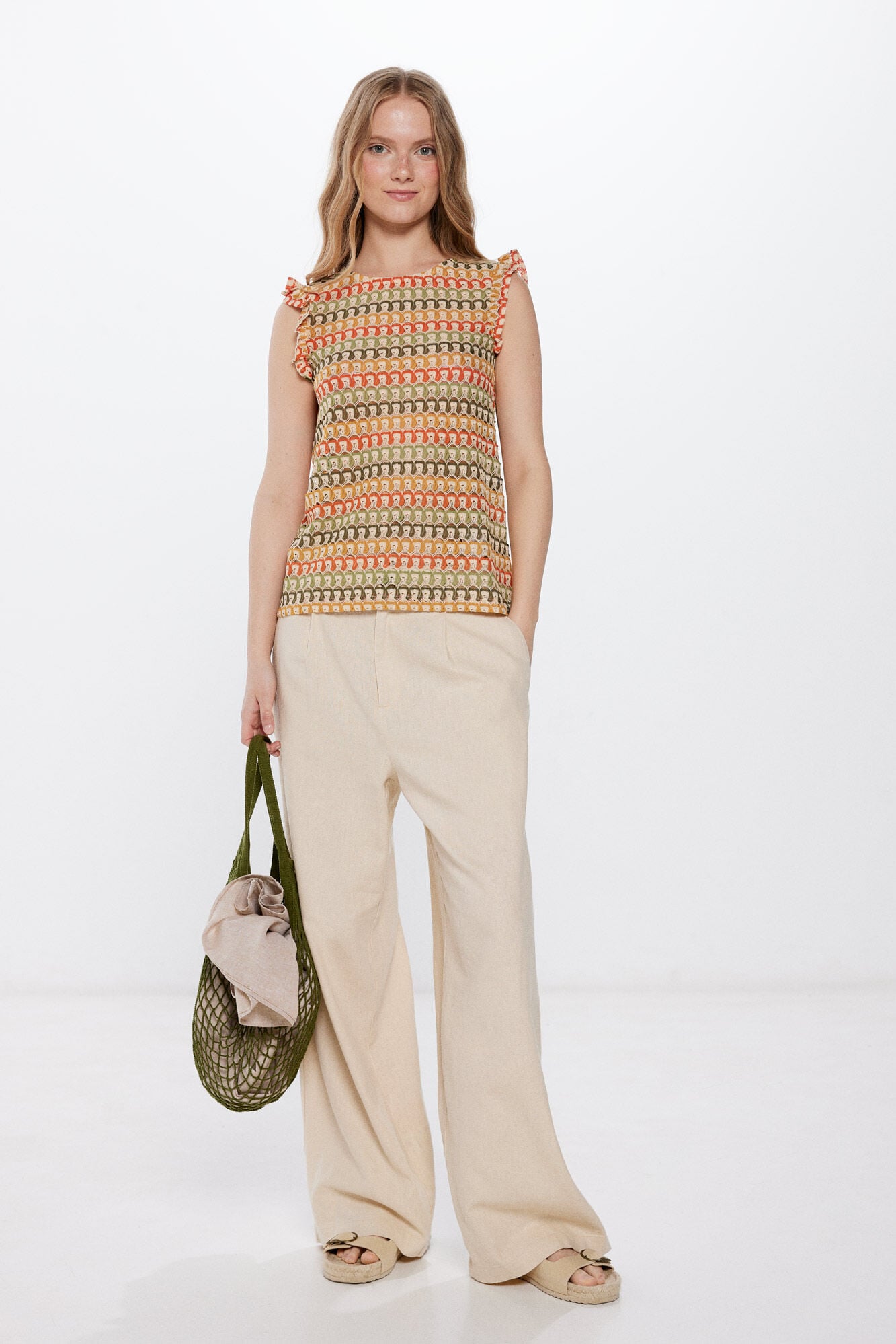 Springfield Playera estructura multicolor kaki