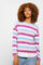 Springfield Playera Chenilla Rayas Multicolor lila