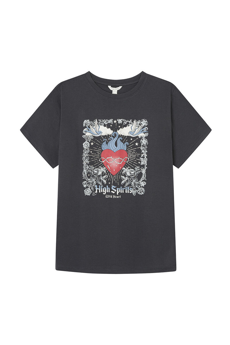 High Spirits Playera Wild Heart gris