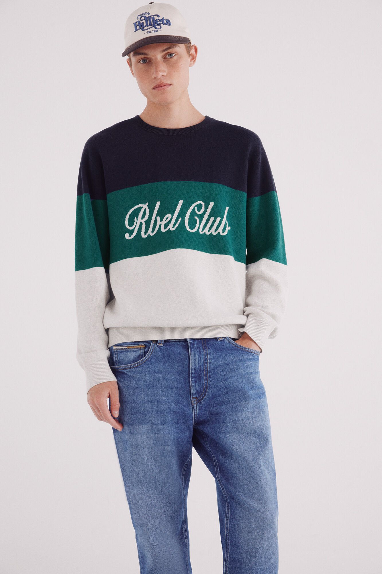 Springfield Pantal&oacute;n chino microestampado slim fit azulado