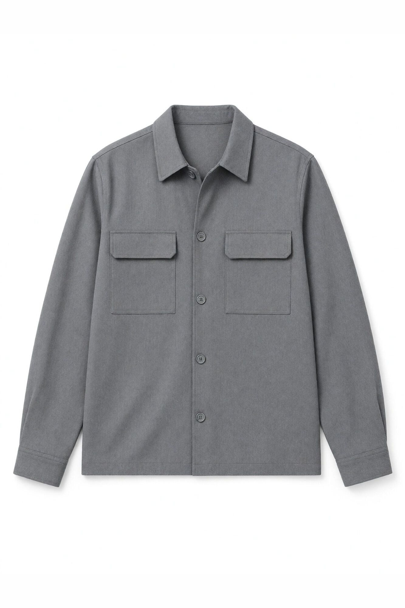 Springfield Sobrecamisa de tejido fluido gris