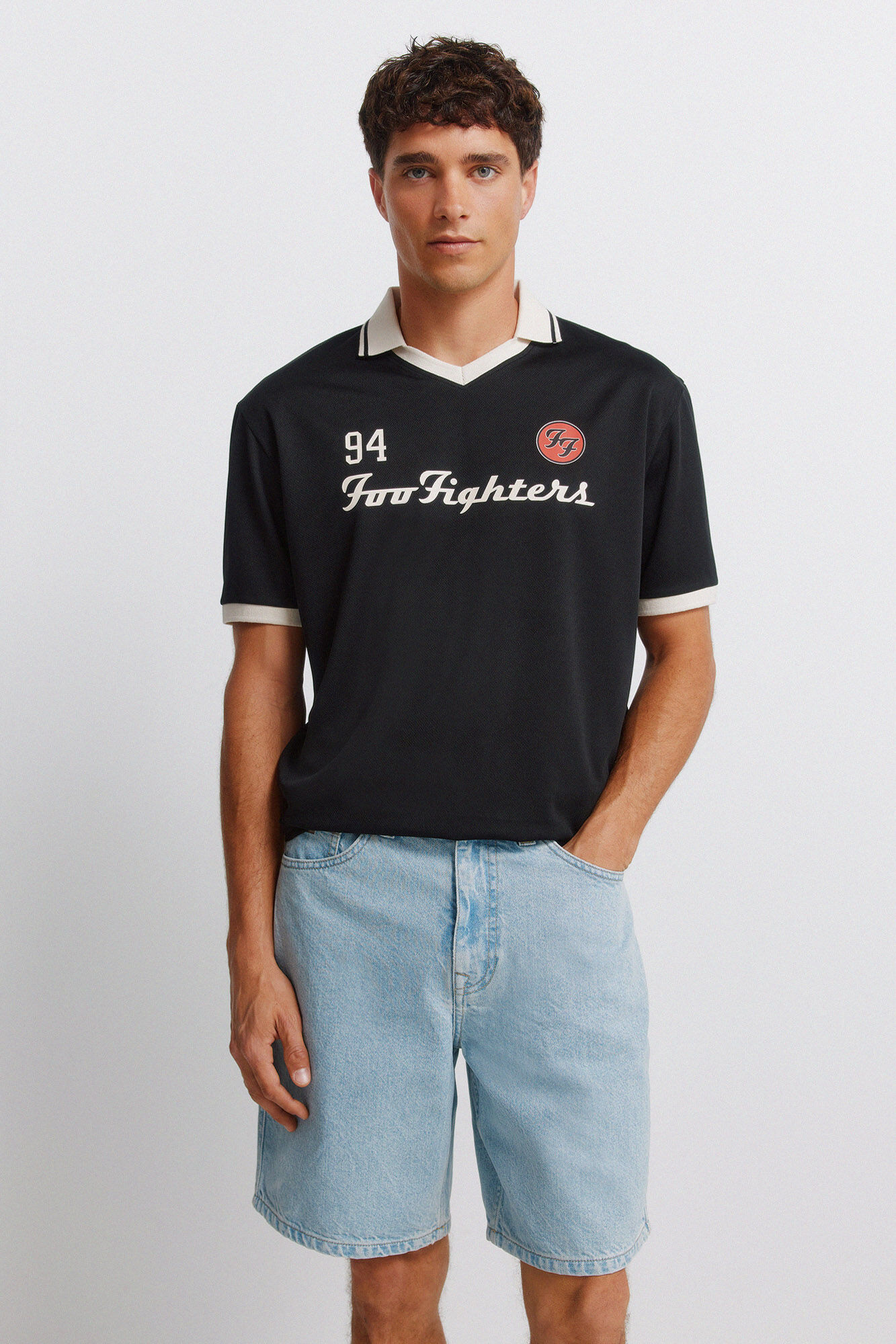 Springfield Bermuda de mezclilla straight fit azul