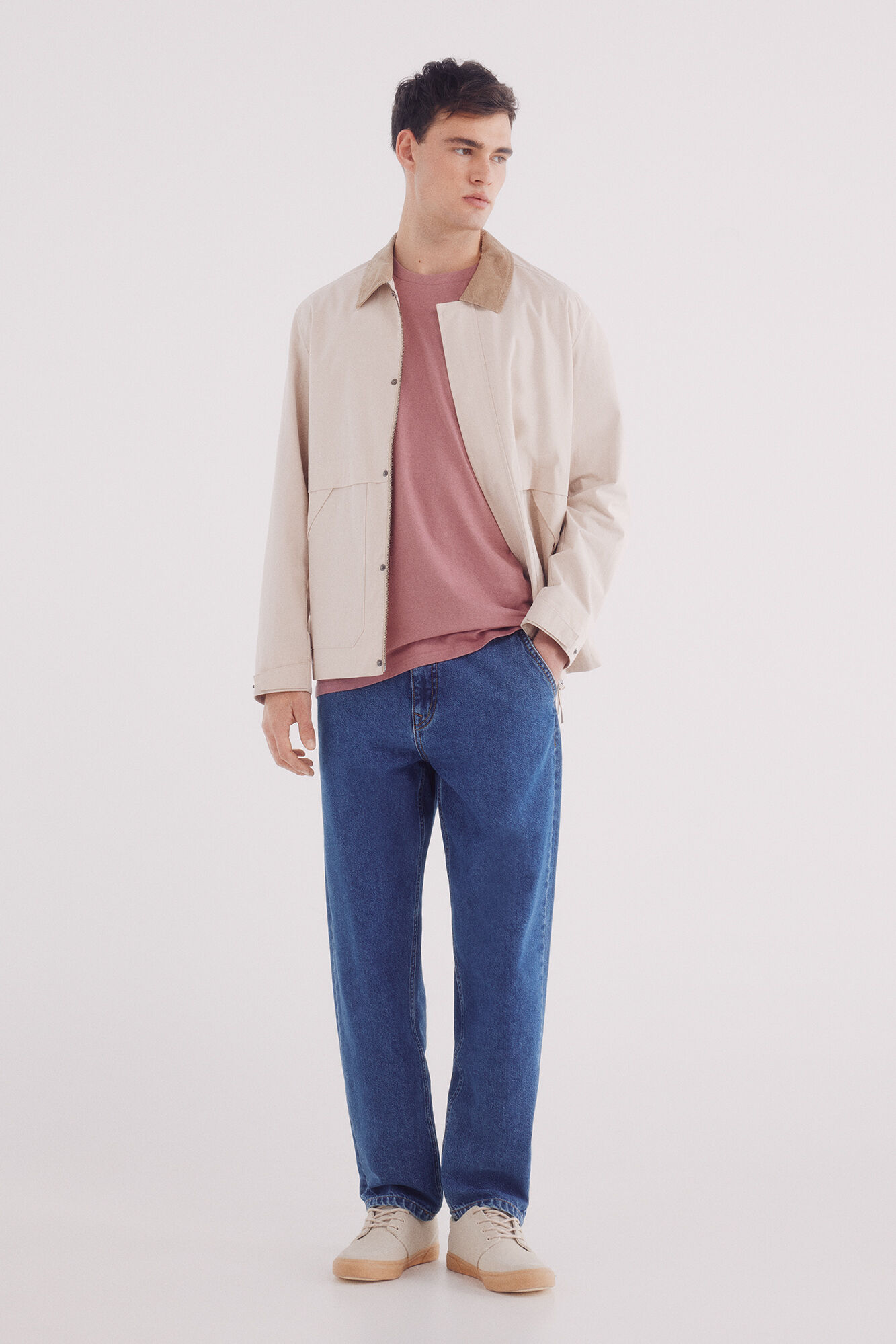 Springfield Playera b&aacute;sica cuello redondo naranja