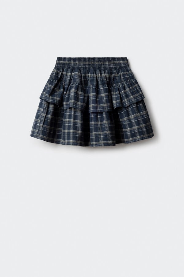 Springfield Kids Falda de cuadros con volantes niña azul