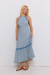 Springfield Vestido halter estampado blanco