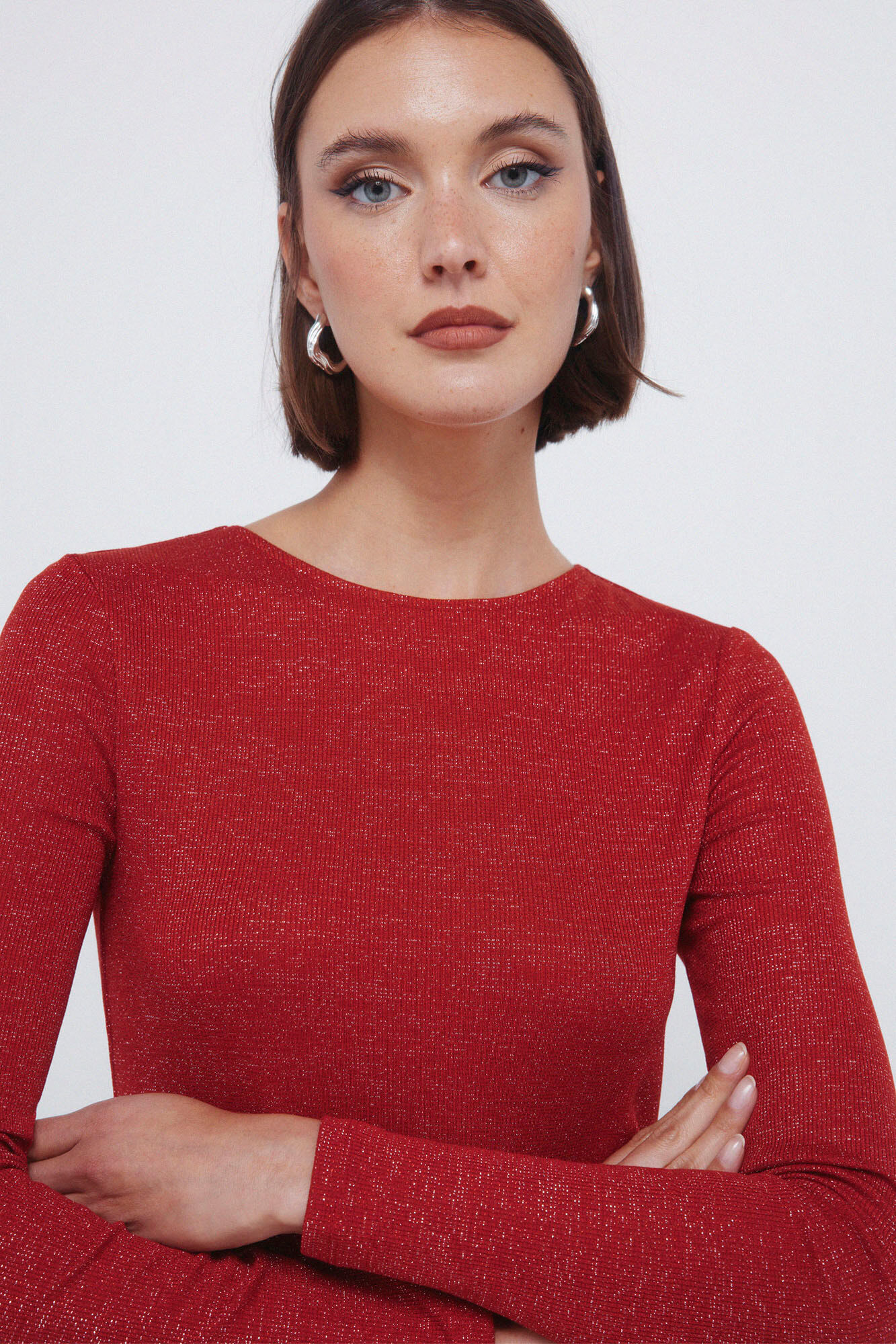 Springfield Playera con escote de l&uacute;rex rojo