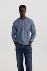 Springfield Playera manga larga doble cuello melange azul