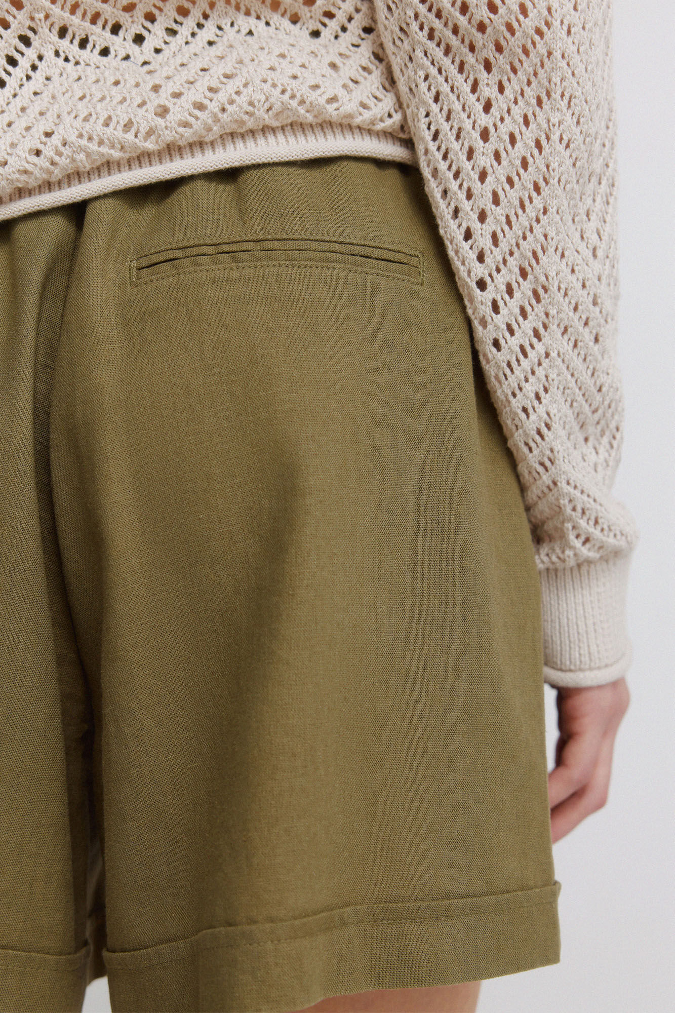 Springfield Short de lino kaki