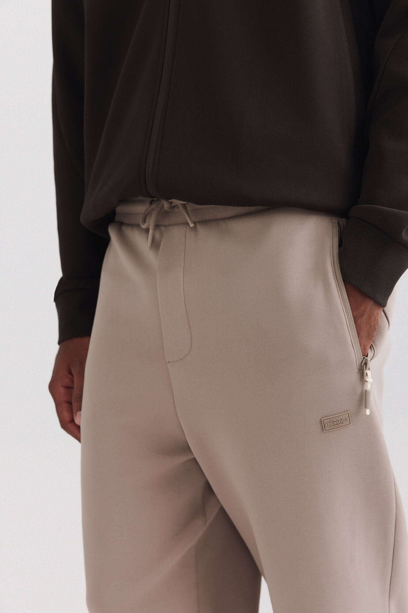 Springfield Jogger de tejido t&eacute;cnico caf&eacute;