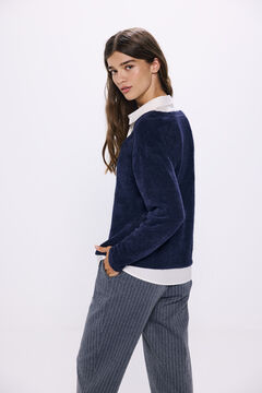 Springfield Playera chenilla combinada azul