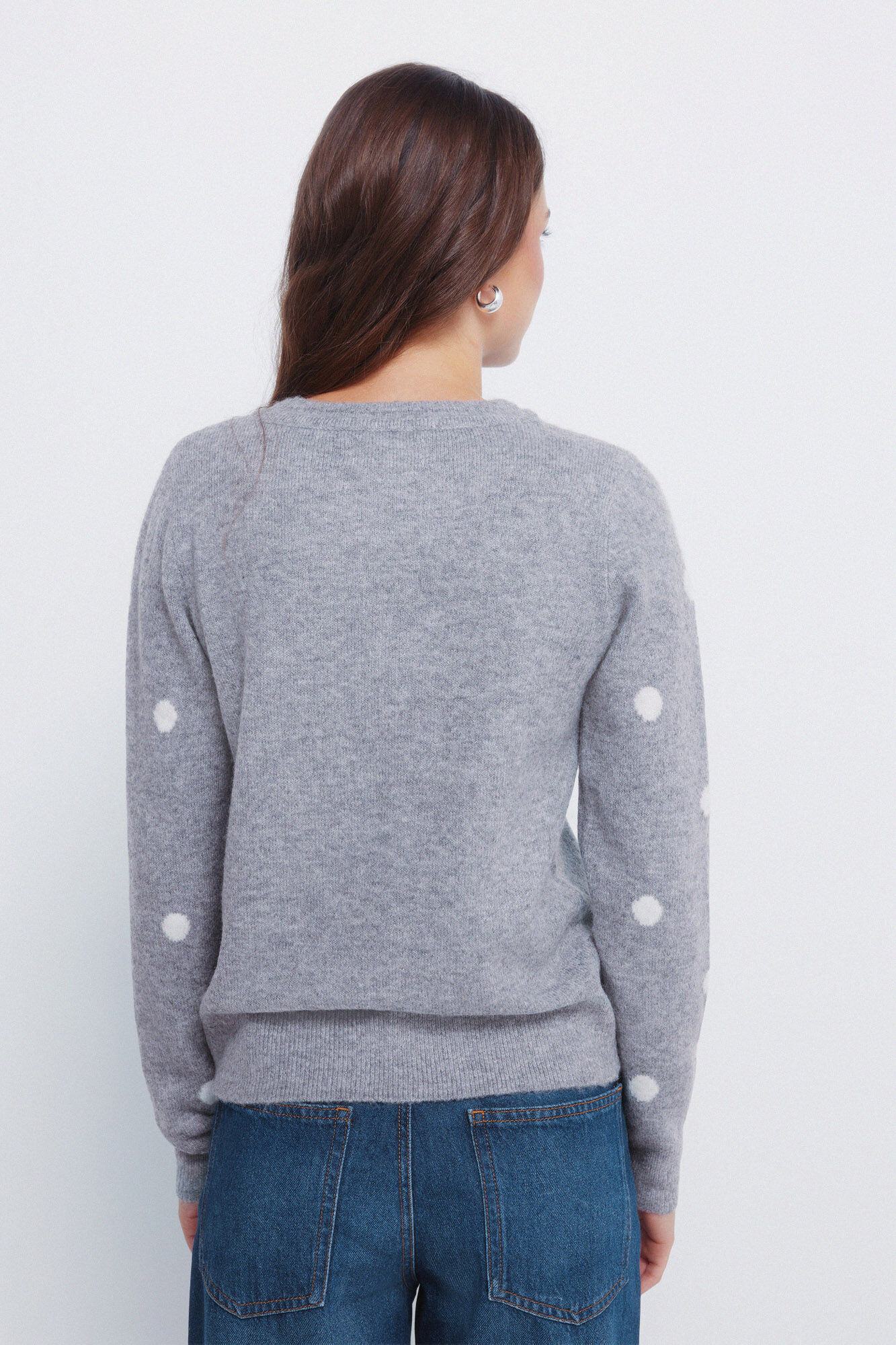 Springfield Jersey de puntos con intarsia gris