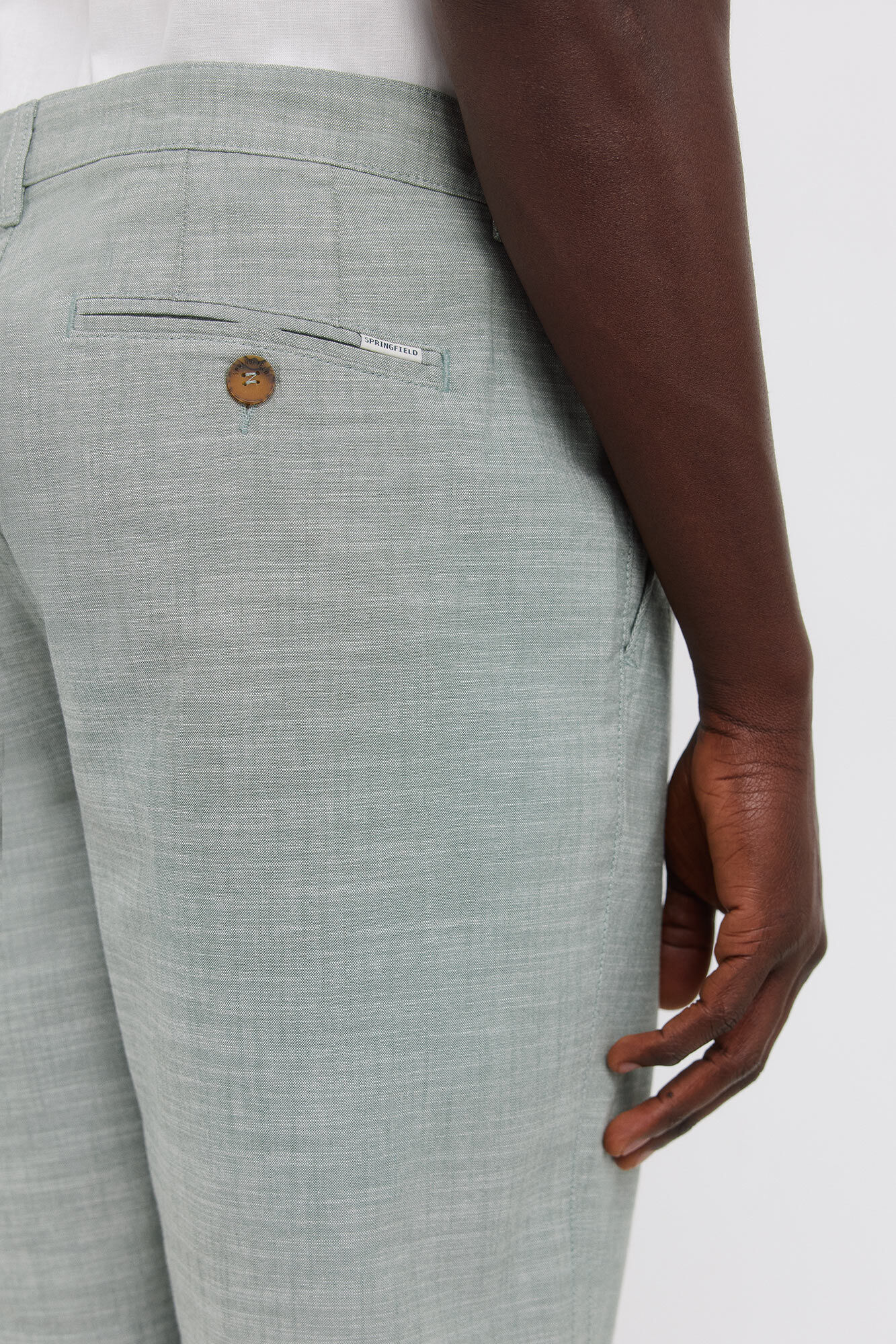 Springfield Bermudas chambray slim fit caza oscuro