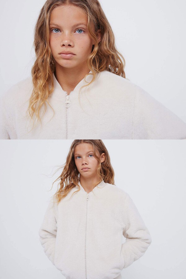 Springfield Kids Bomber de pelo de niña beige