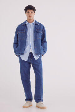 Springfield Camisa rayas popelín azul