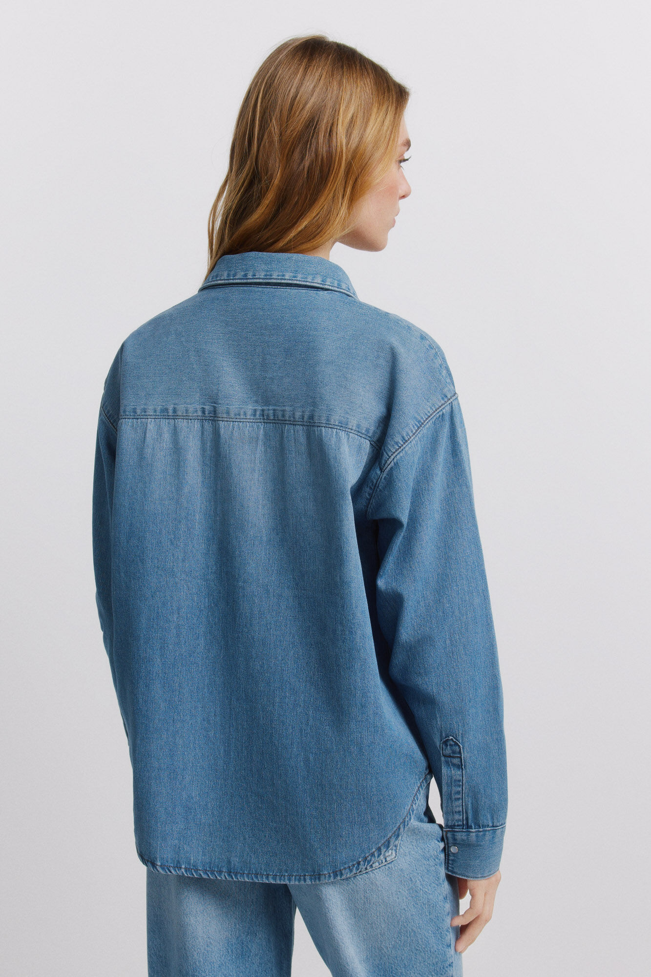 Springfield Camisa con bolsillos de mezclilla azul