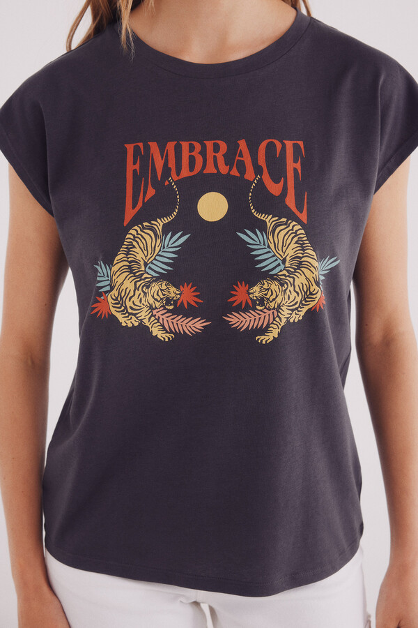 Springfield Playera gráfica  gris