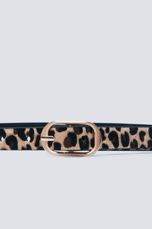 Springfield Cinturón estampado animal hebilla ovalada estampado