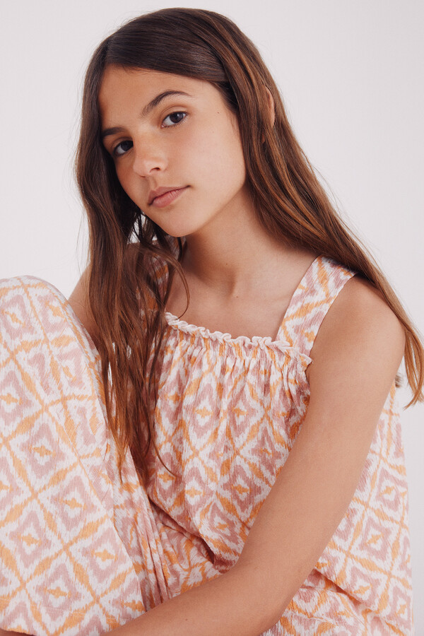 Springfield Kids Top sin mangas estampado niña fucsia