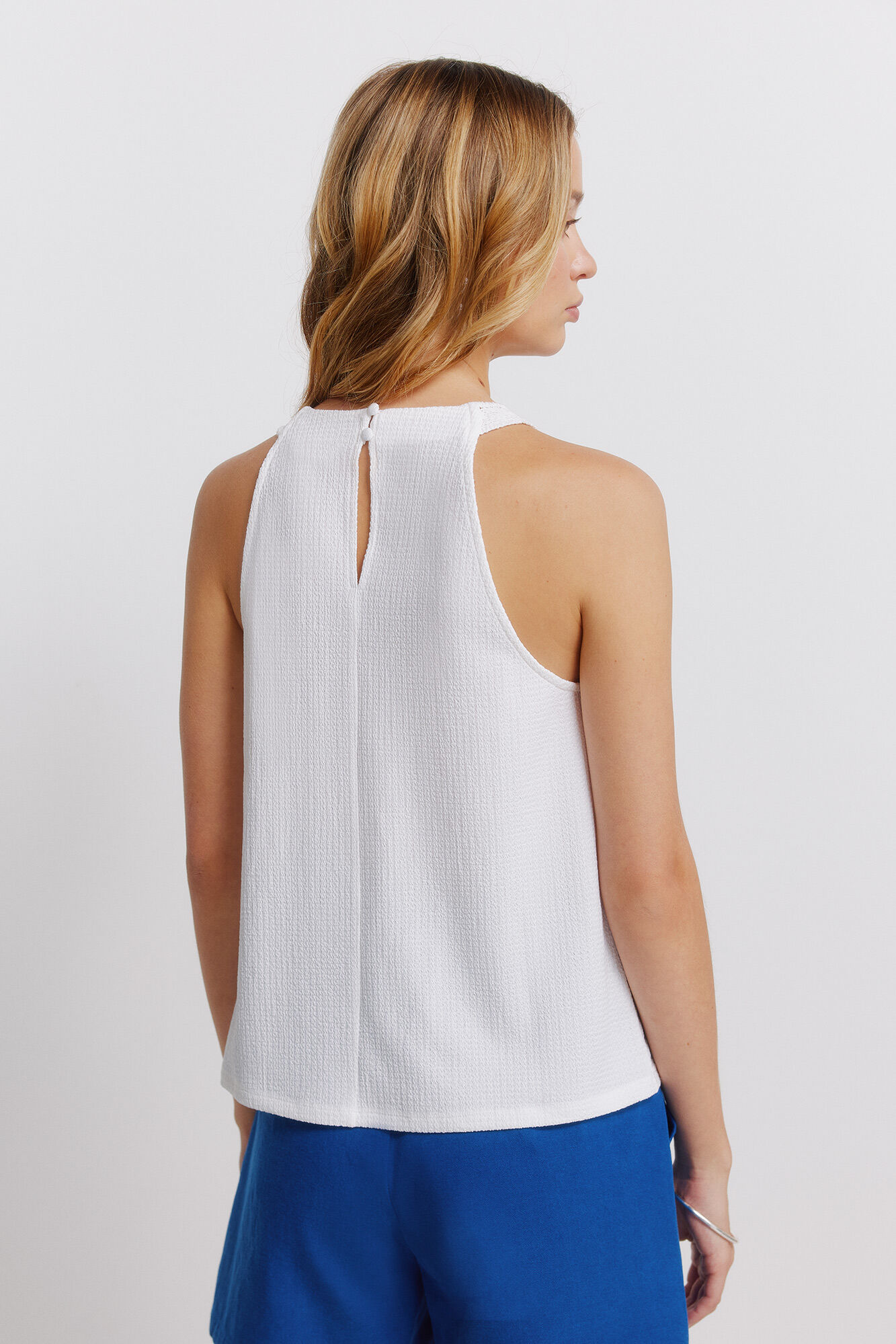 Springfield Playera halter con estampado cenefa natural