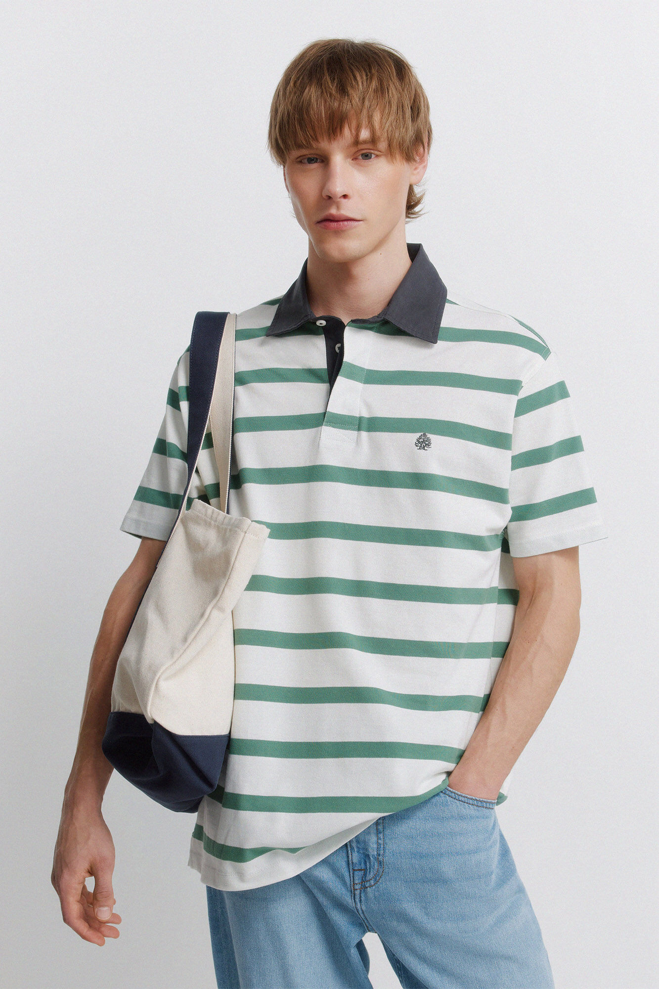 Springfield Polo de piqu&eacute; a rayas de contraste de ajuste regular