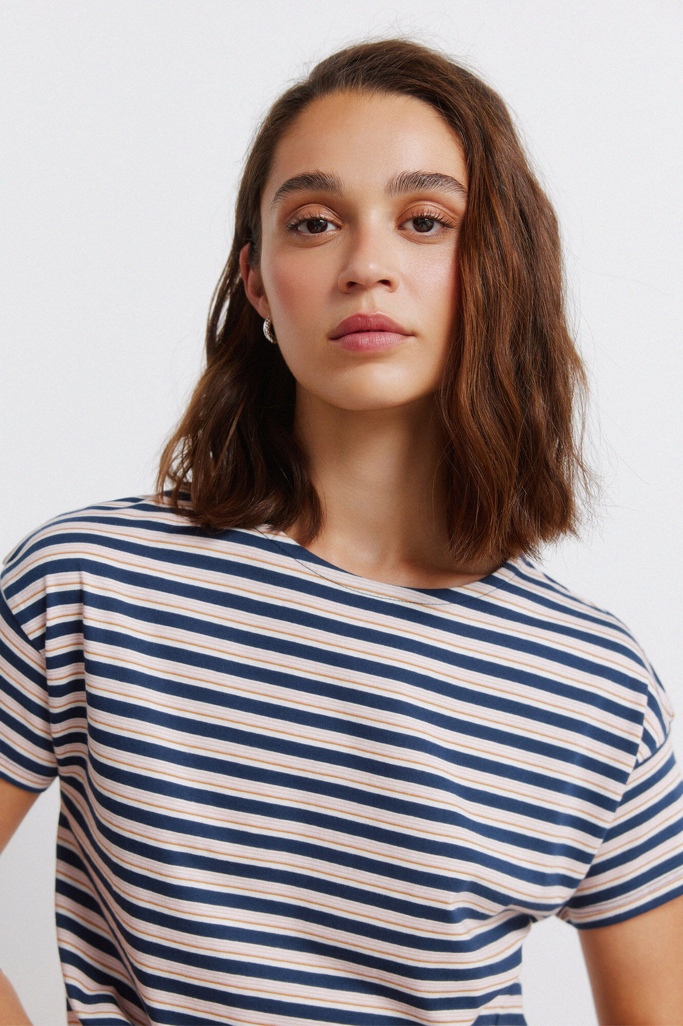 Springfield Playera de algod&oacute;n doble raya azul