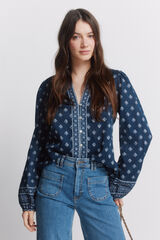 Springfield Camisa manga larga estampada azul