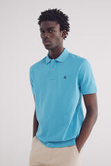 Springfield Polo piqué básico regular fit turquesa