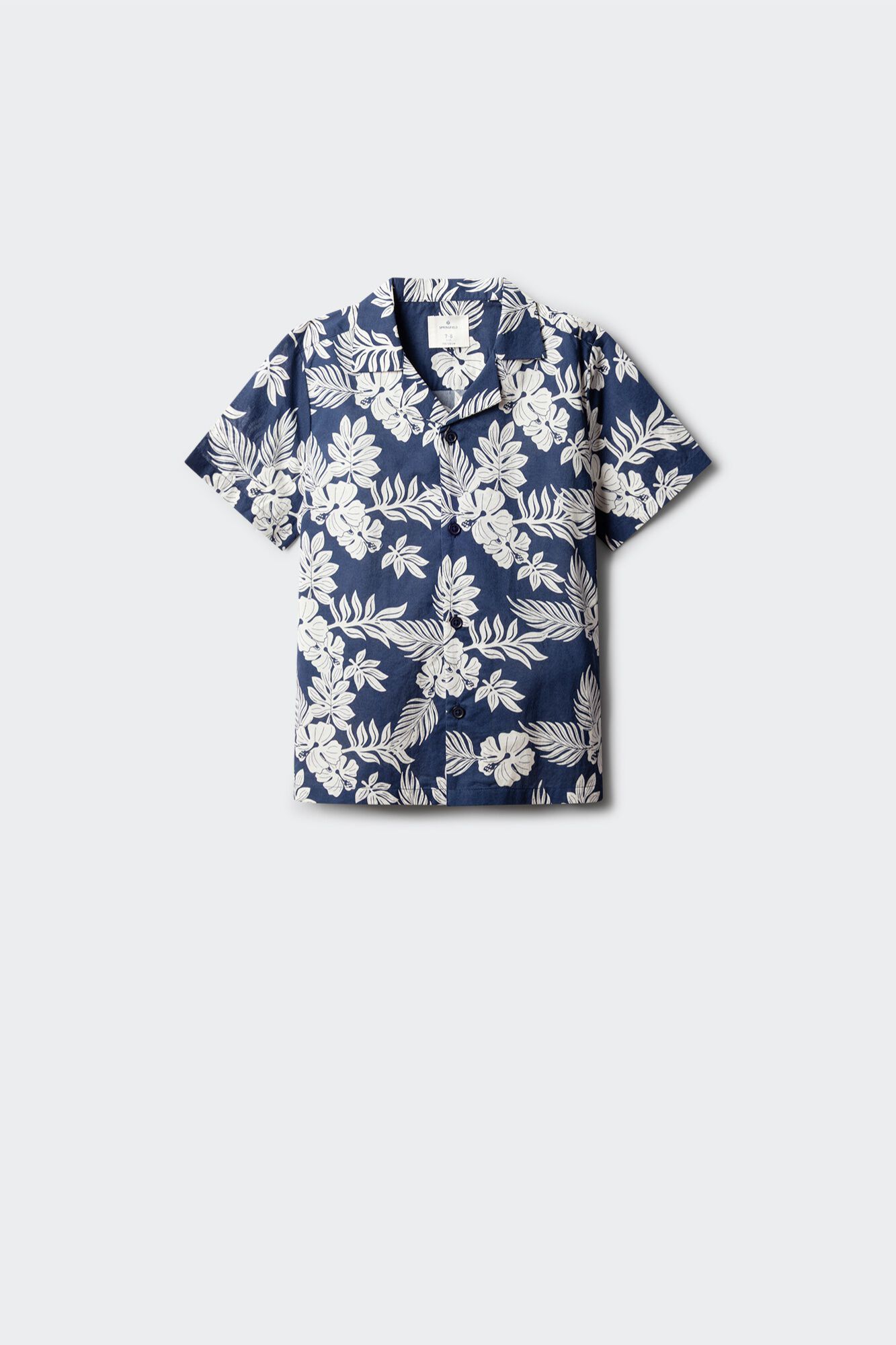 Springfield Kids Camisa de manga corta con estampado floral azul para ni&ntilde;o