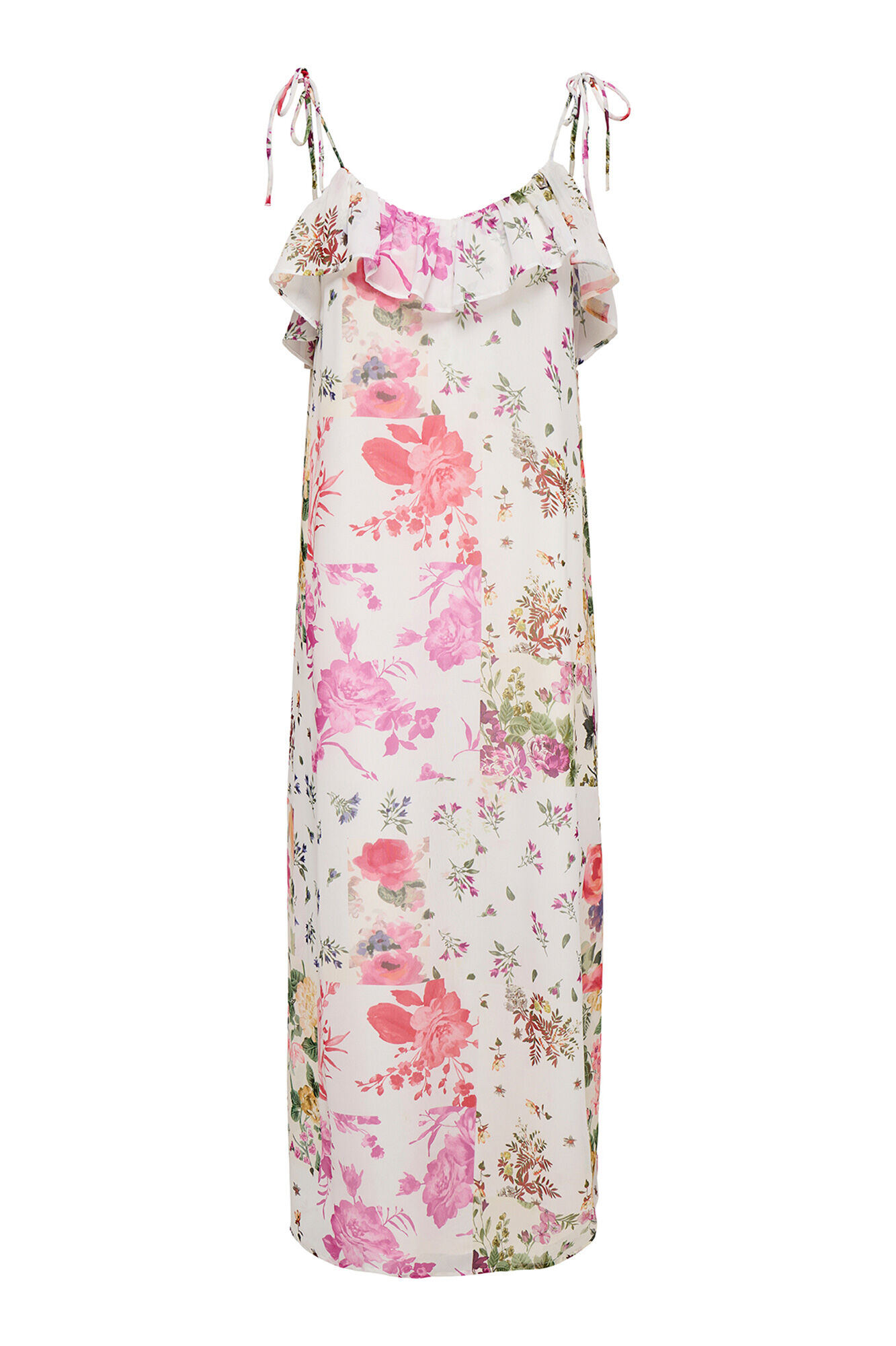 Only Vestido midi estampado floral blanco