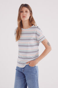 Springfield Playera manga vuelta botones hombro estampado